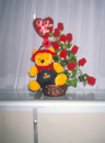 Balloon and Teddy Bear Roses